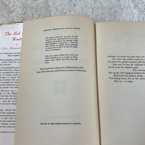 The Red Chair Waits Alice Margaret Huggins - 1948 HC, Good - Picture 3 of 7